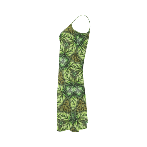 Mandy Green - Forest Triangles pattern Alcestis Slip Dress (Model D05)