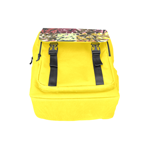 Foliage Patchwork #6 Yellow - Jera Nour Casual Shoulders Backpack (Model 1623)