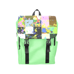Foliage Patchwork #3 Light Green- Jera Nour Casual Shoulders Backpack (Model 1623)
