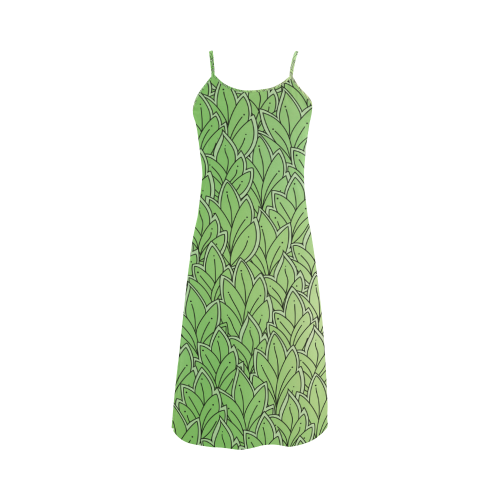 Mandy Green - Leaves Pattern2 Alcestis Slip Dress (Model D05)