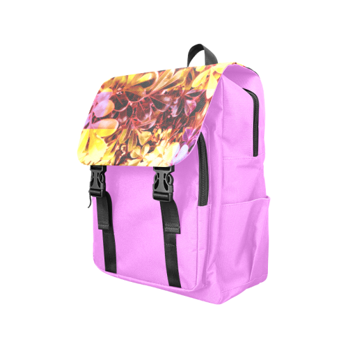 Foliage Patchwork #11 Magenta- Jera Nour - Jera Nour Casual Shoulders Backpack (Model 1623)