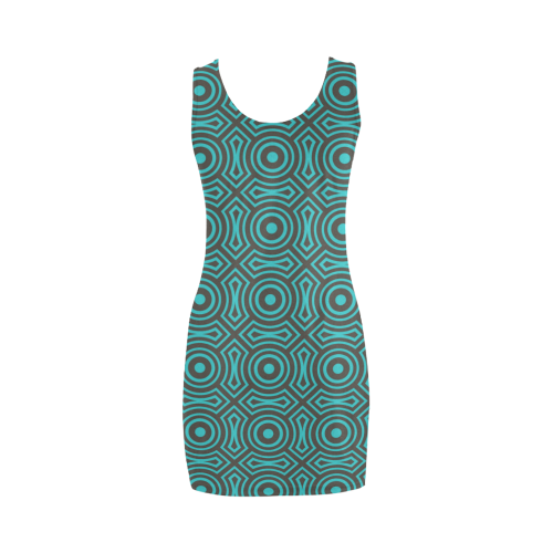 blue geometric pattern Medea Vest Dress (Model D06)