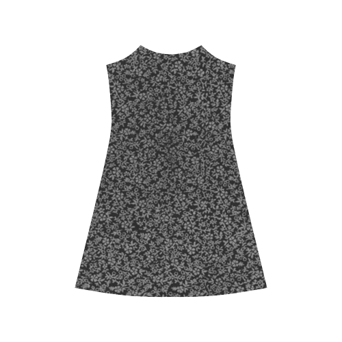 Vintage Floral Charcoal Gray Black Alcestis Slip Dress (Model D05)