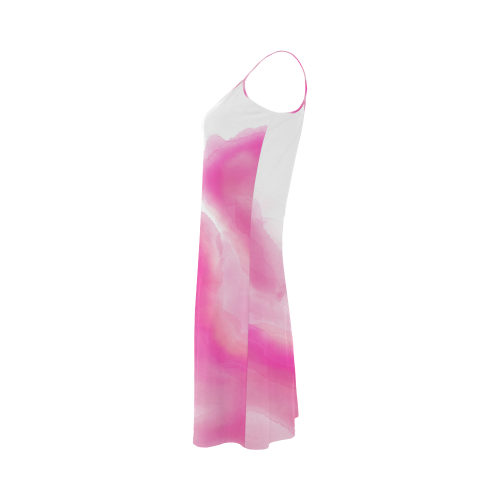 pink watercolor abstract art Alcestis Slip Dress (Model D05)