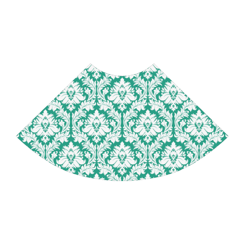 damask pattern emerald green and white Atalanta Sundress (Model D04)