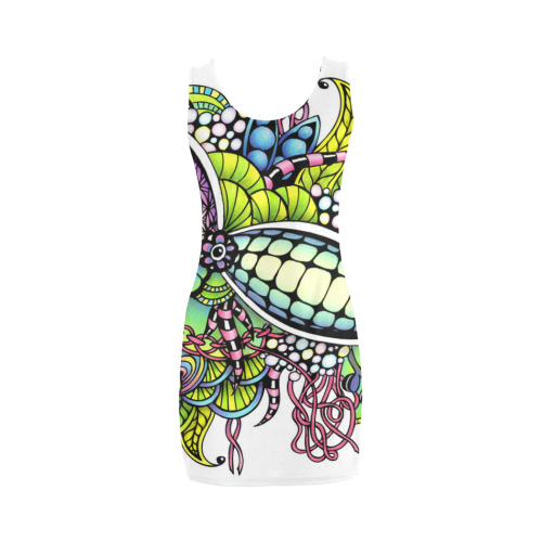 Bright fantasy flower in bright colors Medea Vest Dress (Model D06)