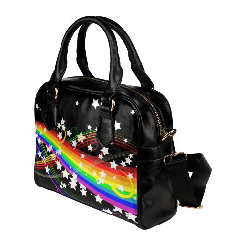 Colorful Rainbow and Flower Shoulder Handbag (Model 1634)