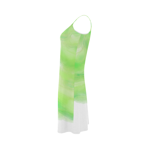 bright green watercolor abstract art Alcestis Slip Dress (Model D05)