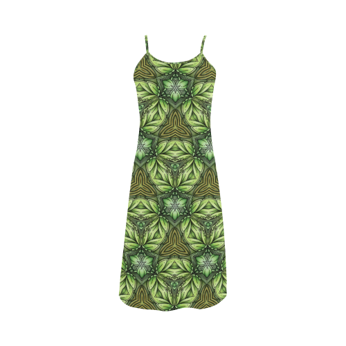 Mandy Green - Forest Triangles pattern Alcestis Slip Dress (Model D05)