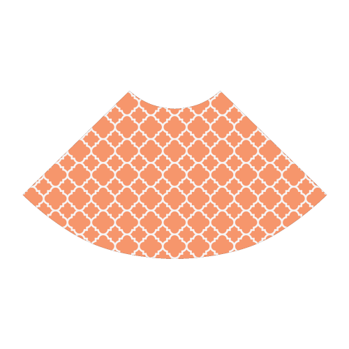 orange white quatrefoil classic pattern Atalanta Sundress (Model D04)