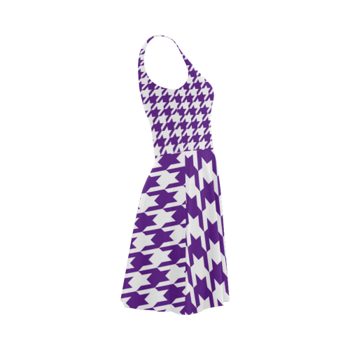 royal purple and white houndstooth classic pattern Atalanta Sundress (Model D04)