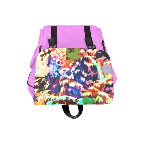 Foliage Patchwork #7 Pink - Jera Nour Casual Shoulders Backpack (Model 1623)