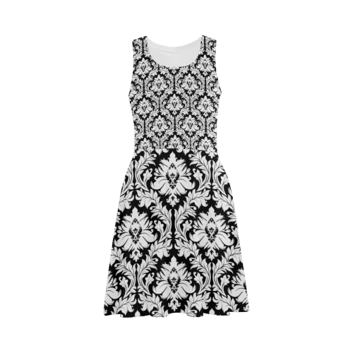 damask pattern black and white
