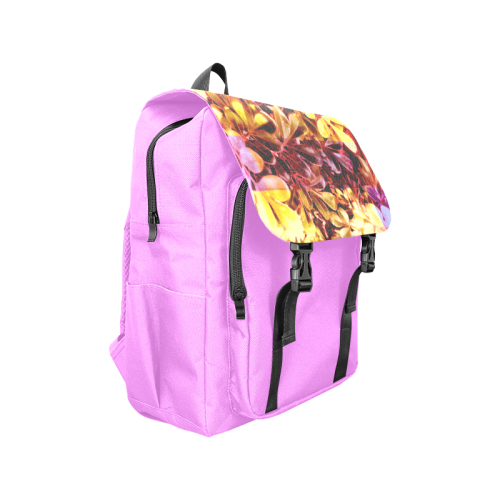 Foliage Patchwork #11 Magenta- Jera Nour - Jera Nour Casual Shoulders Backpack (Model 1623)