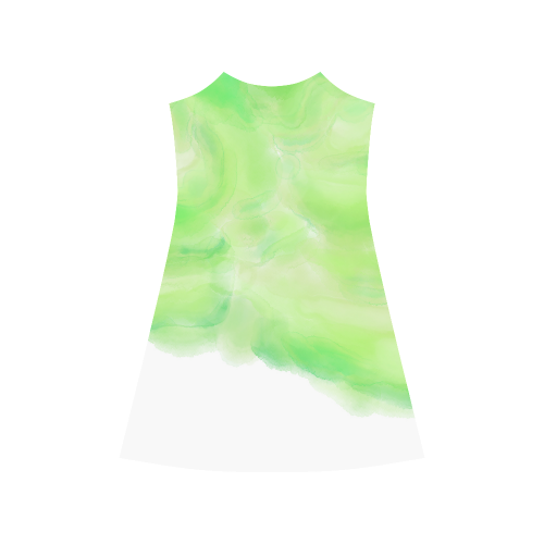 bright green watercolor abstract art Alcestis Slip Dress (Model D05)