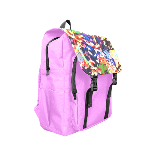 Foliage Patchwork #7 Pink - Jera Nour Casual Shoulders Backpack (Model 1623)