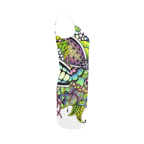 Bright fantasy flower in bright colors Medea Vest Dress (Model D06)