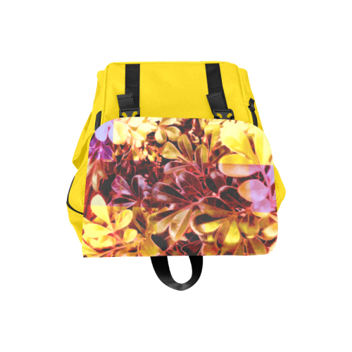 Foliage Patchwork #11 Yellow - Jera Nour Casual Shoulders Backpack (Model 1623)