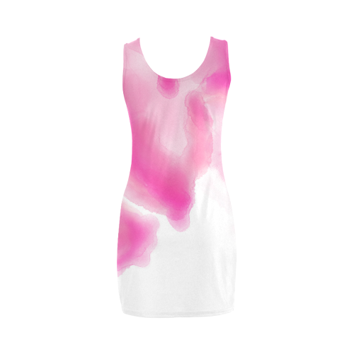 pink watercolor abstract art Medea Vest Dress (Model D06)