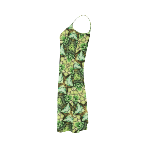 Mandy Green - Leaf Triangles pattern Alcestis Slip Dress (Model D05)
