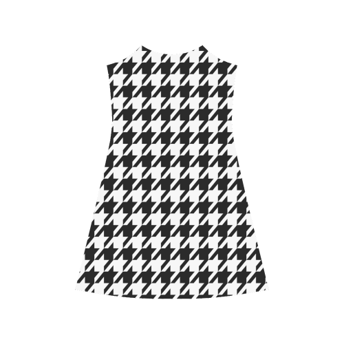 black and white houndstooth classic pattern Alcestis Slip Dress (Model D05)