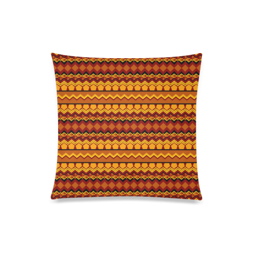 Gold Tribal Pattern Custom Zippered Pillow Case 20"x20"(Twin Sides)