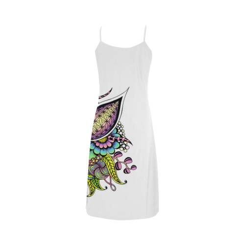 Bright fantasy flower in bright colors Alcestis Slip Dress (Model D05)