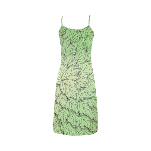 Mandy Green floating Leaves Alcestis Slip Dress (Model D05)