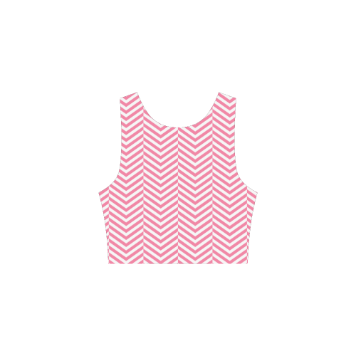 pink and white classic chevron pattern Atalanta Sundress (Model D04)