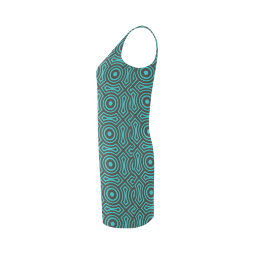 blue geometric pattern Medea Vest Dress (Model D06)