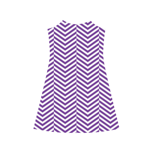 royal purple and white classic chevron pattern Alcestis Slip Dress (Model D05)