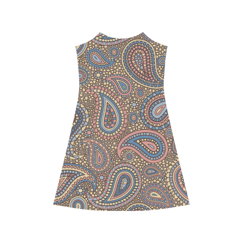 yellow blue pink paisley mosaic pattern Alcestis Slip Dress (Model D05)