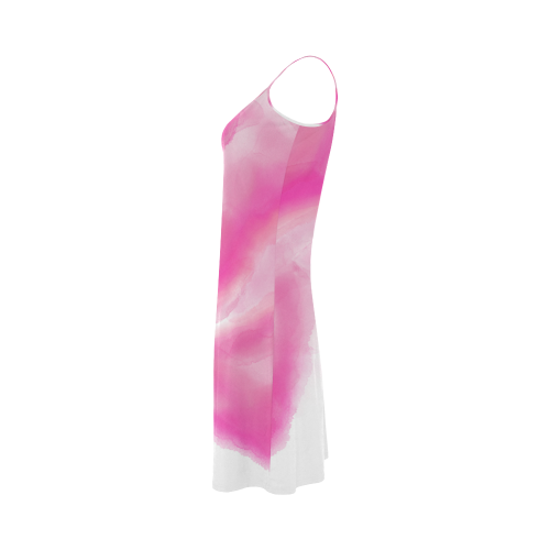 pink watercolor abstract art Alcestis Slip Dress (Model D05)