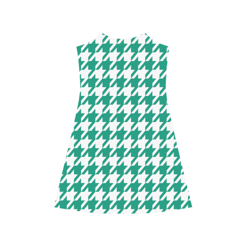 emerald green and white houndstooth classic patter Alcestis Slip Dress (Model D05)