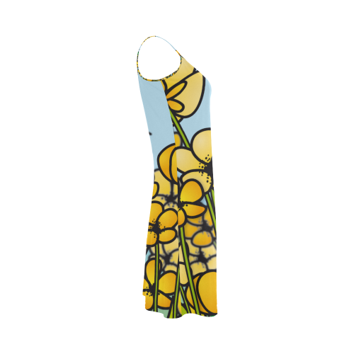 buttercup flower field yellow floral arrangement Alcestis Slip Dress (Model D05)