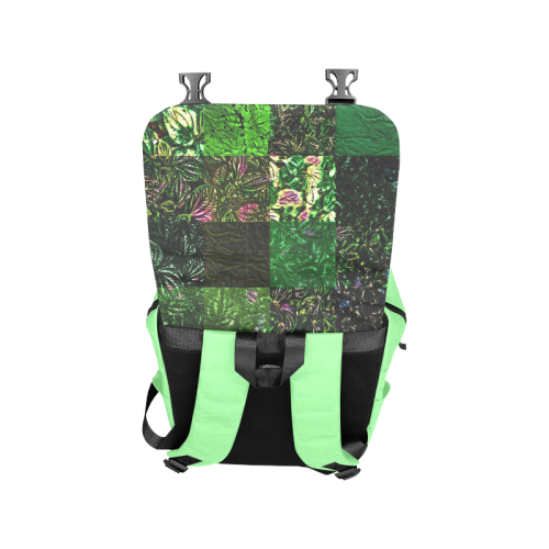 Foliage Patchwork #1 Light Green- Jera Nour Casual Shoulders Backpack (Model 1623)