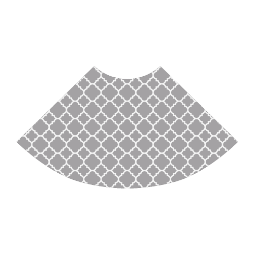 grey white quatrefoil classic pattern Atalanta Sundress (Model D04)