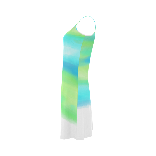 blue green water color abstract art Alcestis Slip Dress (Model D05)