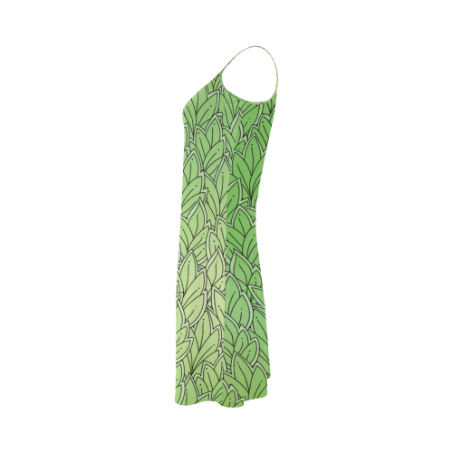 Mandy Green - Leaves Pattern2 Alcestis Slip Dress (Model D05)