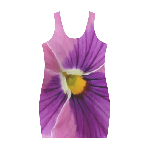 Pink and Purple Pansy Medea Vest Dress (Model D06)