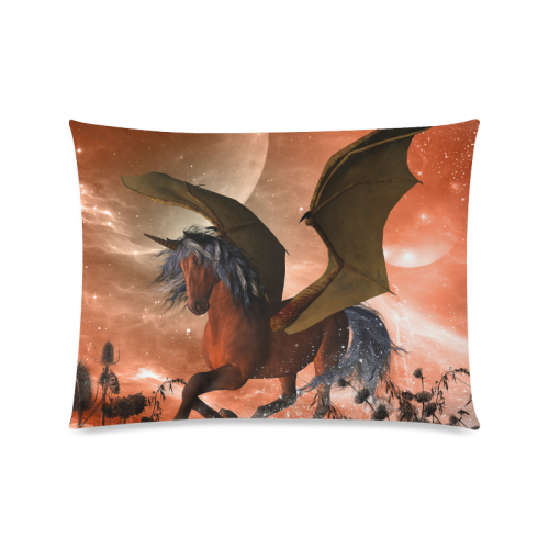 Dark unicorn Custom Zippered Pillow Case 20"x26"(Twin Sides)