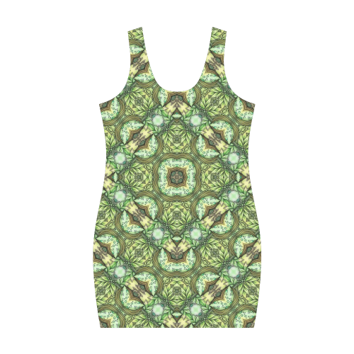 Mandy Green - Fountain Foilage pattern Medea Vest Dress (Model D06)