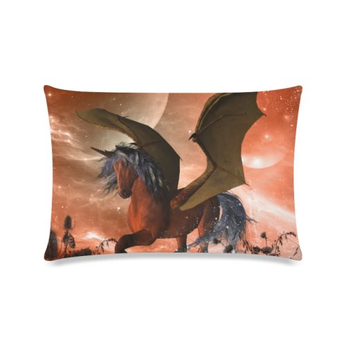 Dark unicorn Custom Zippered Pillow Case 16"x24"(Twin Sides)