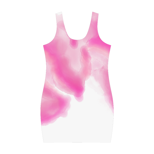 pink watercolor abstract art Medea Vest Dress (Model D06)