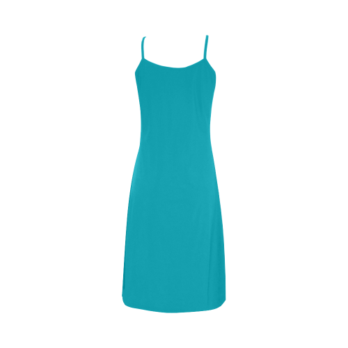 Scuba Blue Color Accent Alcestis Slip Dress (Model D05)