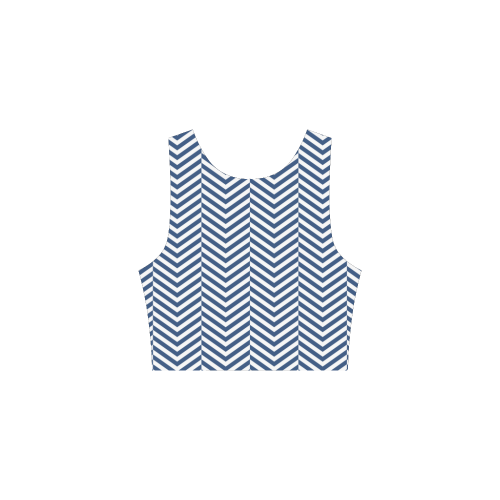 dark blue and white classic chevron pattern Atalanta Sundress (Model D04)