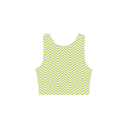 spring green and white classic chevron pattern Atalanta Sundress (Model D04)