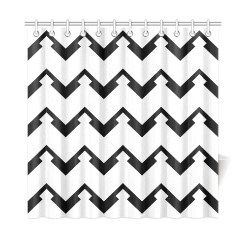 Chevron black and white  1 Shower Curtain 72"x72"