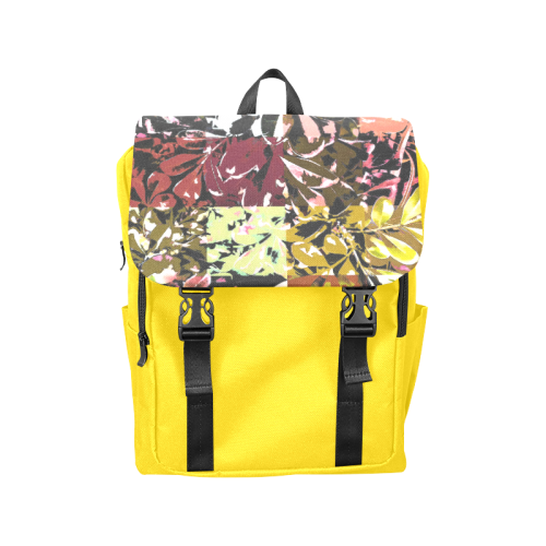 Foliage Patchwork #6 Yellow - Jera Nour Casual Shoulders Backpack (Model 1623)