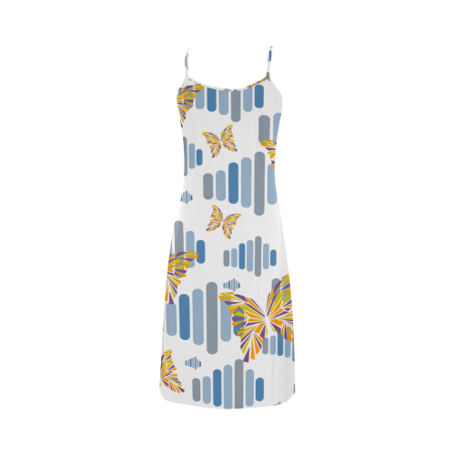 Butterflies with stripes Alcestis Slip Dress (Model D05)